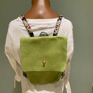 Glad&Young Lime Leather Backpack